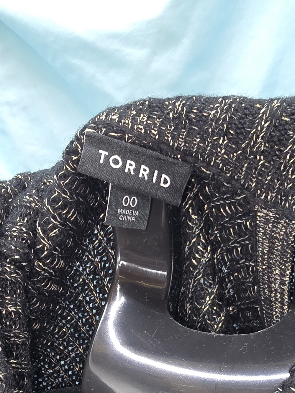 Torrid Black Metallic Knit Top